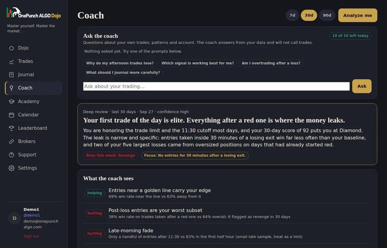 An AI coach that grades process in the OnePunch Dojo